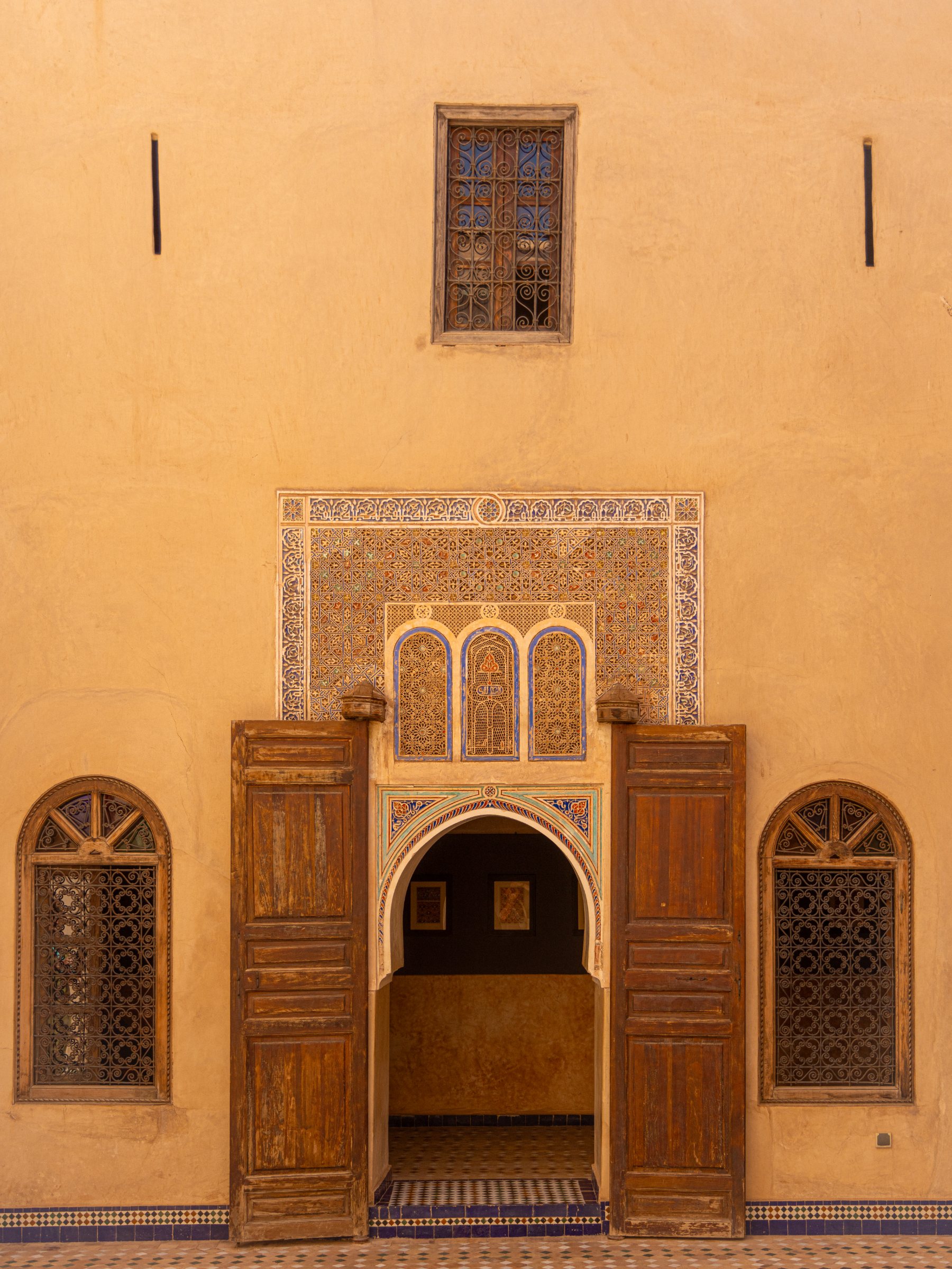 A painted doorway in the Marrakech medina